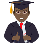 👨🏿‍🎓 Emoji Student: dunkle Hautfarbe JoyPixels 7.0.