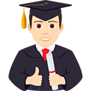 👨🏻‍🎓 Emoji Estudiante Hombre: Tono De Piel Claro en JoyPixels 7.0.
