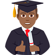 👨🏾‍🎓 Emoji Estudante: Pele Morena Escura na JoyPixels 7.0.