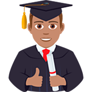 👨🏽‍🎓 Emoji Estudiante Hombre: Tono De Piel Medio en JoyPixels 7.0.