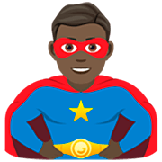 🦸🏿‍♂️ Emoji Homem Super-herói: Pele Escura na JoyPixels 7.0.