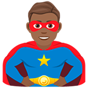 🦸🏾‍♂️ Emoji Homem Super-herói: Pele Morena Escura na JoyPixels 7.0.