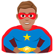 🦸🏽‍♂️ Emoji Superhéroe: Tono De Piel Medio en JoyPixels 7.0.