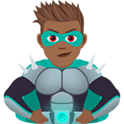 🦹🏾‍♂️ Emoji Homem Supervilão: Pele Morena Escura na JoyPixels 7.0.