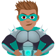 Emoji 🦹🏽‍♂️ Supercattivo Uomo: Carnagione Olivastra su JoyPixels 7.0.