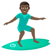 Emoji 🏄🏿‍♂️ Surfista Uomo: Carnagione Scura su JoyPixels 7.0.