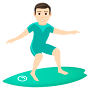 🏄🏻‍♂️ Emoji Homem Surfista: Pele Clara na JoyPixels 7.0.