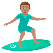 Emoji 🏄🏽‍♂️ Surfista Uomo: Carnagione Olivastra su JoyPixels 7.0.