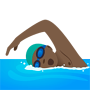 Emoji 🏊🏿‍♂️ Nuotatore: Carnagione Scura su JoyPixels 7.0.