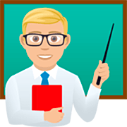 👨🏼‍🏫 Emoji Lehrer: mittelhelle Hautfarbe JoyPixels 7.0.
