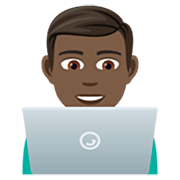 👨🏿‍💻 Emoji Tecnólogo: Pele Escura na JoyPixels 7.0.