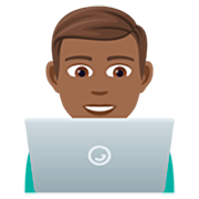 👨🏾‍💻 Emoji Tecnólogo: Pele Morena Escura na JoyPixels 7.0.