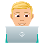 👨🏼‍💻 Emoji Tecnólogo: Tono De Piel Claro Medio en JoyPixels 7.0.