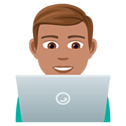 Emoji 👨🏽‍💻 Tecnologo: Carnagione Olivastra su JoyPixels 7.0.