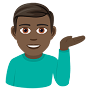 Emoji 💁🏿‍♂️ Uomo Con Suggerimento: Carnagione Scura su JoyPixels 7.0.