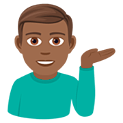 💁🏾‍♂️ Emoji Homem Com A Palma Virada Para Cima: Pele Morena Escura na JoyPixels 7.0.