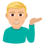 💁🏼‍♂️ Emoji Homem Com A Palma Virada Para Cima: Pele Morena Clara na JoyPixels 7.0.