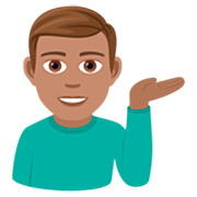 💁🏽‍♂️ Emoji Homem Com A Palma Virada Para Cima: Pele Morena na JoyPixels 7.0.