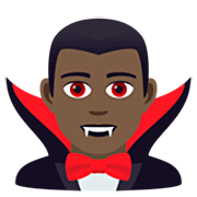 Émoji 🧛🏿‍♂️ Vampire Homme : Peau Foncée sur JoyPixels 7.0.