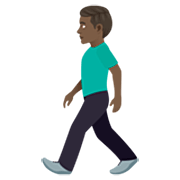 🚶🏿‍♂️ Emoji Hombre Caminando: Tono De Piel Oscuro en JoyPixels 7.0.