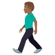 🚶🏾‍♂️ Emoji Homem Andando: Pele Morena Escura na JoyPixels 7.0.
