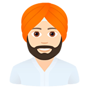 👳🏻‍♂️ Emoji Homem Com Turbante: Pele Clara na JoyPixels 7.0.