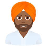 👳🏾‍♂️ Emoji Mann mit Turban: mitteldunkle Hautfarbe JoyPixels 7.0.