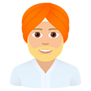 👳🏼‍♂️ Emoji Mann mit Turban: mittelhelle Hautfarbe JoyPixels 7.0.