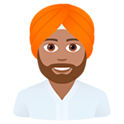 👳🏽‍♂️ Emoji Mann mit Turban: mittlere Hautfarbe JoyPixels 7.0.