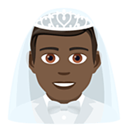 👰🏿‍♂️ Emoji Noivo Com Véu: Pele Escura na JoyPixels 7.0.
