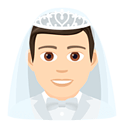 👰🏻‍♂️ Emoji Hombre Con Velo: Tono De Piel Claro en JoyPixels 7.0.