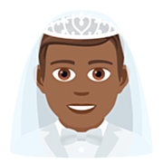 👰🏾‍♂️ Emoji Hombre Con Velo: Tono De Piel Oscuro Medio en JoyPixels 7.0.
