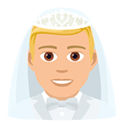 👰🏼‍♂️ Emoji Mann mit Schleier: mittelhelle Hautfarbe JoyPixels 7.0.