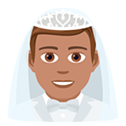 Emoji 👰🏽‍♂️ Sposo Con Velo: Carnagione Olivastra su JoyPixels 7.0.