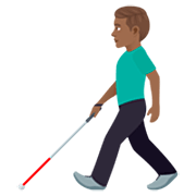 👨🏾‍🦯 Emoji Homem Com Bengala Para Cego: Pele Morena Escura na JoyPixels 7.0.