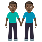 👬🏿 Emoji händchenhaltende Männer: dunkle Hautfarbe JoyPixels 7.0.