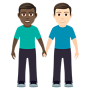 👨🏿‍🤝‍👨🏻 Emoji Dois Homens De Mãos Dadas: Pele Escura E Pele Clara na JoyPixels 7.0.