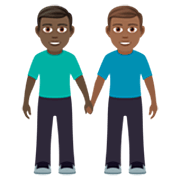 👨🏿‍🤝‍👨🏾 Emoji Dois Homens De Mãos Dadas: Pele Escura E Pele Morena Escura na JoyPixels 7.0.