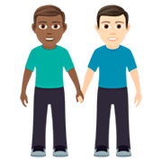 👨🏾‍🤝‍👨🏻 Emoji Dois Homens De Mãos Dadas: Pele Morena Escura E Pele Clara na JoyPixels 7.0.