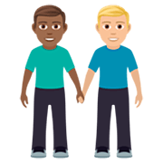 👨🏾‍🤝‍👨🏼 Emoji Dois Homens De Mãos Dadas: Pele Morena Escura E Pele Morena Clara na JoyPixels 7.0.