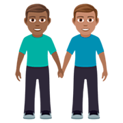Emoji 👨🏾‍🤝‍👨🏽 Due Uomini Che Si Tengono Per Mano: Carnagione Abbastanza Scura E Carnagione Olivastra su JoyPixels 7.0.