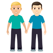 Emoji 👨🏼‍🤝‍👨🏻 Due Uomini Che Si Tengono Per Mano: Carnagione Abbastanza Chiara E Carnagione Chiara su JoyPixels 7.0.