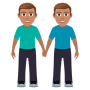 👬🏽 Emoji Hombres De La Mano: Tono De Piel Medio en JoyPixels 7.0.