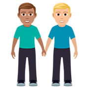 👨🏽‍🤝‍👨🏼 Emoji Dois Homens De Mãos Dadas: Pele Morena E Pele Morena Clara na JoyPixels 7.0.
