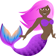 🧜🏿‍♀️ Emoji Sereia: Pele Escura na JoyPixels 7.0.