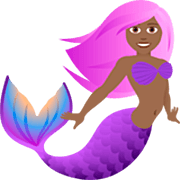 🧜🏾‍♀️ Emoji Sereia: Pele Morena Escura na JoyPixels 7.0.