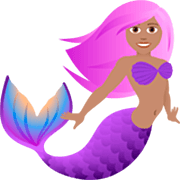🧜🏽‍♀️ Emoji Sereia: Pele Morena na JoyPixels 7.0.