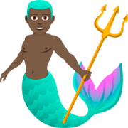 🧜🏿‍♂️ Emoji Sirena Hombre: Tono De Piel Oscuro en JoyPixels 7.0.