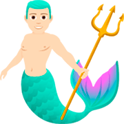 🧜🏻‍♂️ Emoji Sirena Hombre: Tono De Piel Claro en JoyPixels 7.0.