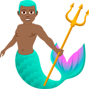 🧜🏾‍♂️ Emoji Sirena Hombre: Tono De Piel Oscuro Medio en JoyPixels 7.0.